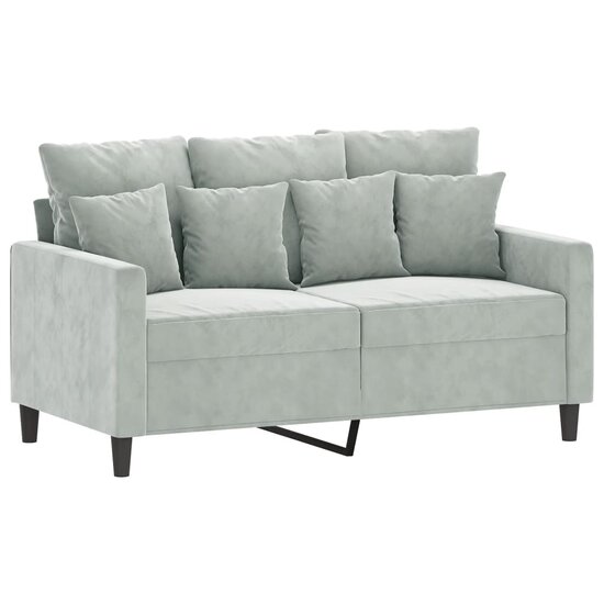 3-Delige Loungeset Met Kussens Fluweel Lichtgrijs