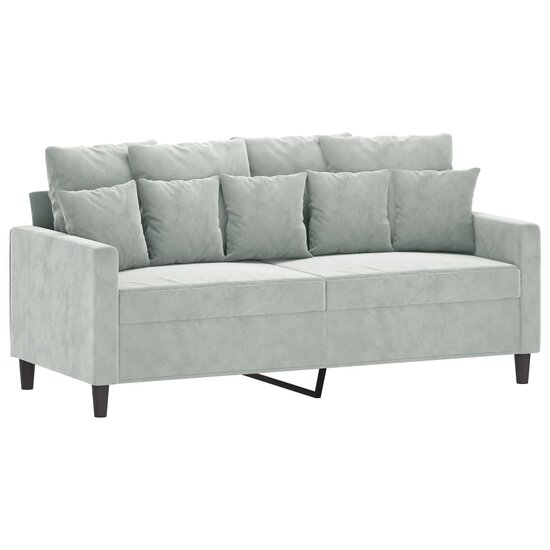 3-Delige Loungeset Met Kussens Fluweel Lichtgrijs