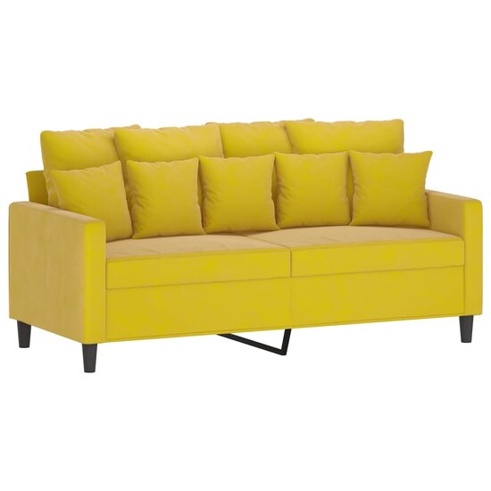 2-Delige Loungeset Fluweel Geel met kussens