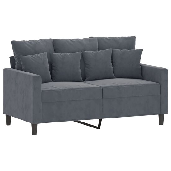 3-Delige Loungeset Met Kussens Fluweel Donkergrijs