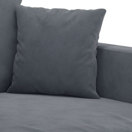3-Delige Loungeset Met Kussens Fluweel Donkergrijs