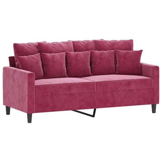 2-Delige Loungeset Fluweel Wijnrood met kussens