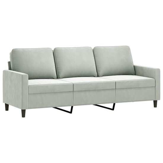 3-Delige Loungeset Met Kussens Fluweel Lichtgrijs