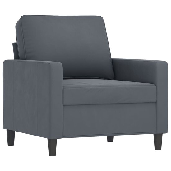 3-Delige Loungeset Fluweel Donkergrijs met kussens