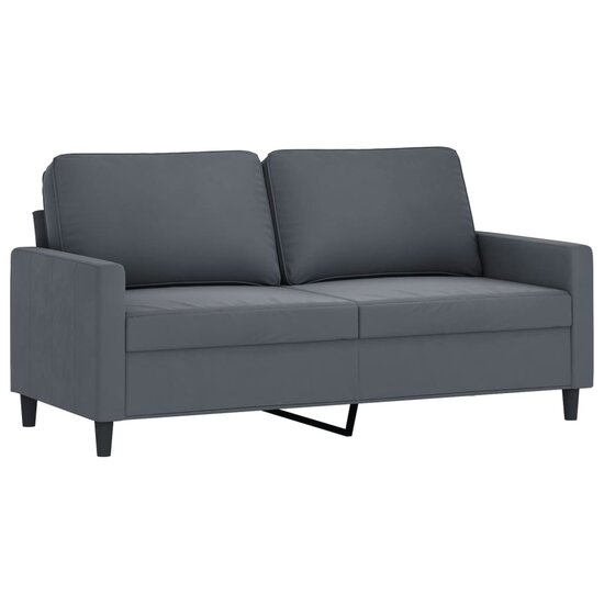 3-Delige Loungeset Met Kussens Fluweel Donkergrijs