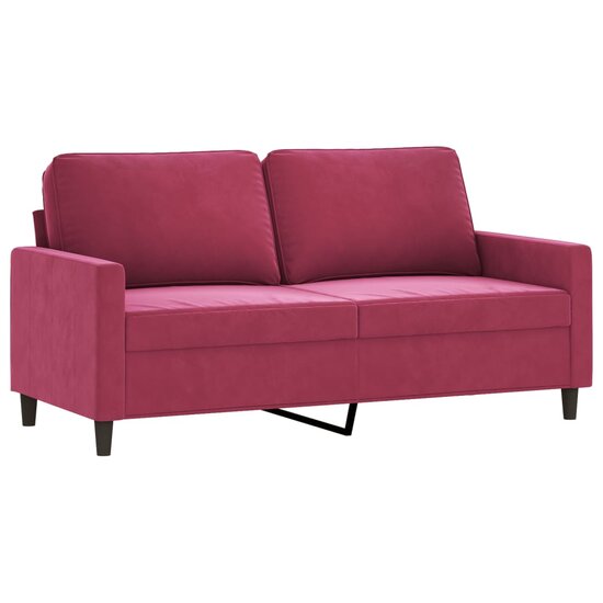 2-Delige Loungeset Fluweel Wijnrood met kussens