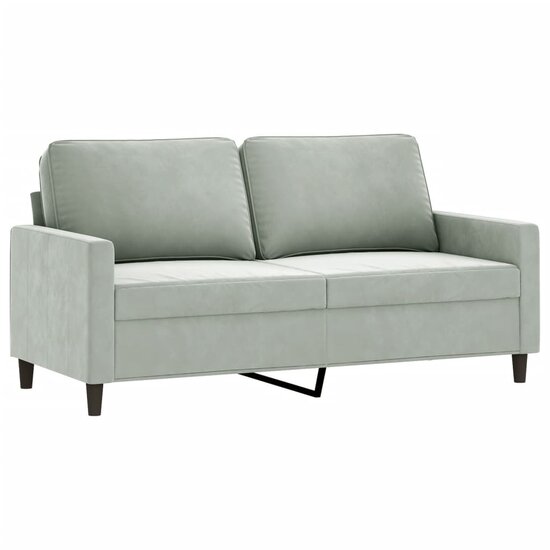 2-Delige Loungeset Fluweel Lichtgrijs met kussens