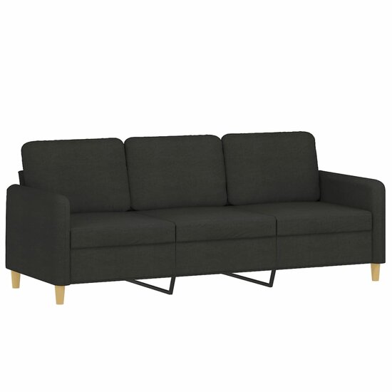 2-Delige Loungeset Stof Zwart met kussens