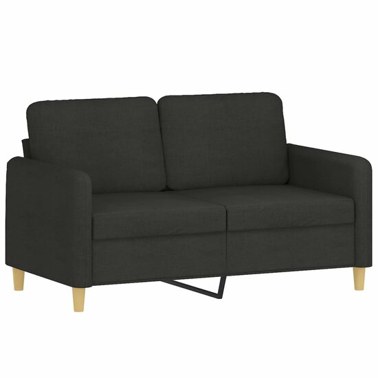 2-Delige Loungeset Stof Zwart met kussens