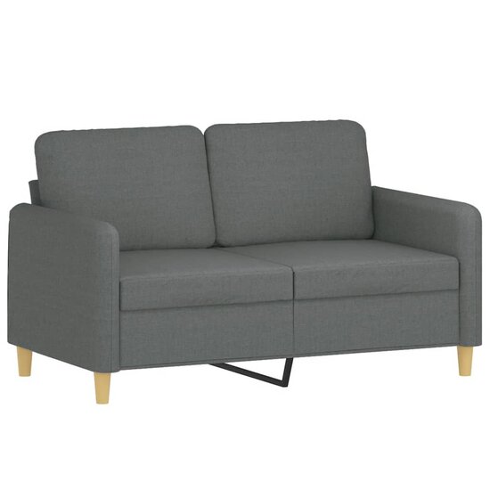 3-Delige Loungeset Met Kussens Stof Donkergrijs