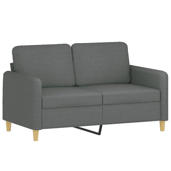 2-Delige Loungeset Met Kussens Stof Donkergrijs