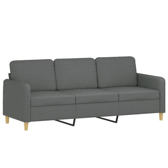 2-Delige Loungeset Met Kussens Stof Donkergrijs