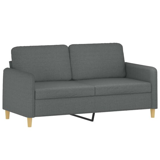 3-Delige Loungeset Met Kussens Stof Donkergrijs