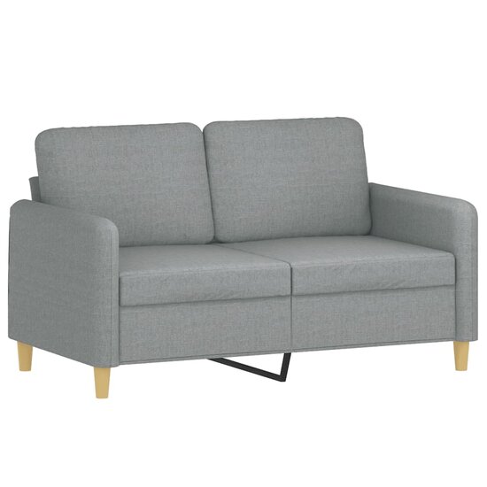 3-Delige Loungeset Met Kussens Stof Lichtgrijs