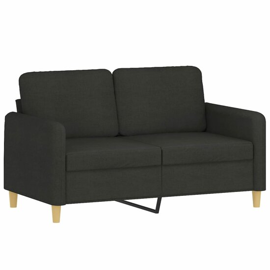 3-Delige Loungeset Met Kussens Stof Zwart