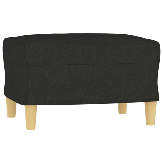 3-Delige Loungeset Met Kussens Stof Zwart