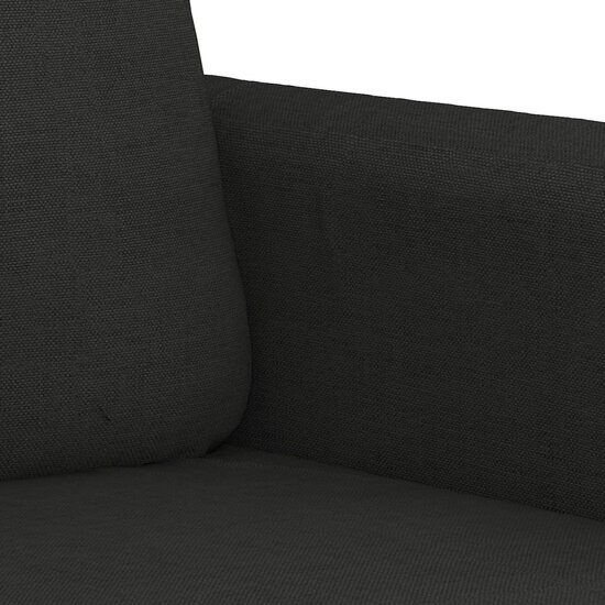 3-Delige Loungeset Met Kussens Stof Zwart