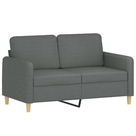 3-Delige Loungeset Met Kussens Stof Donkergrijs