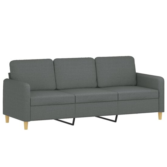 3-Delige Loungeset Met Kussens Stof Donkergrijs