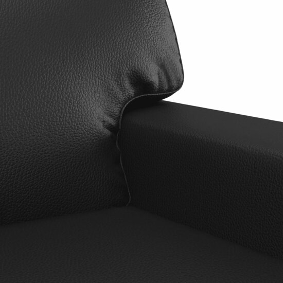 2-Delige Loungeset Kunstleer Zwart met kussens