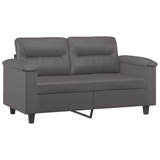 3-Delige Loungeset Met Kussens Kunstleer Grijs