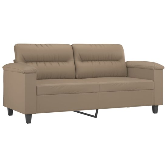 2-Delige Loungeset Met Kussens Kunstleer Cappuccino