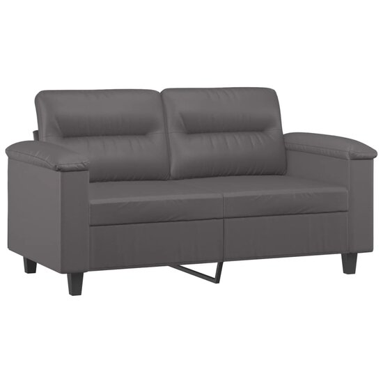 2-Delige Loungeset Met Kussens Kunstleer Grijs