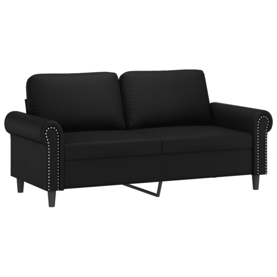 2-Delige Loungeset Met Kussens Kunstleer Zwart