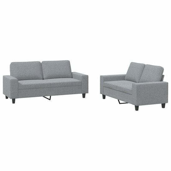 2-Delige Loungeset Stof Lichtgrijs