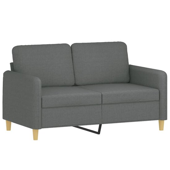3-Delige Loungeset Met Kussens Stof Donkergrijs