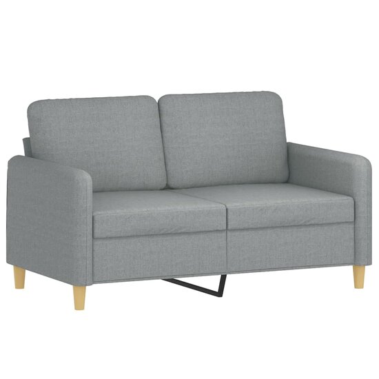 3-Delige Loungeset Met Kussens Stof Lichtgrijs