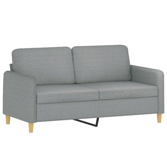 3-Delige Loungeset Met Kussens Stof Lichtgrijs