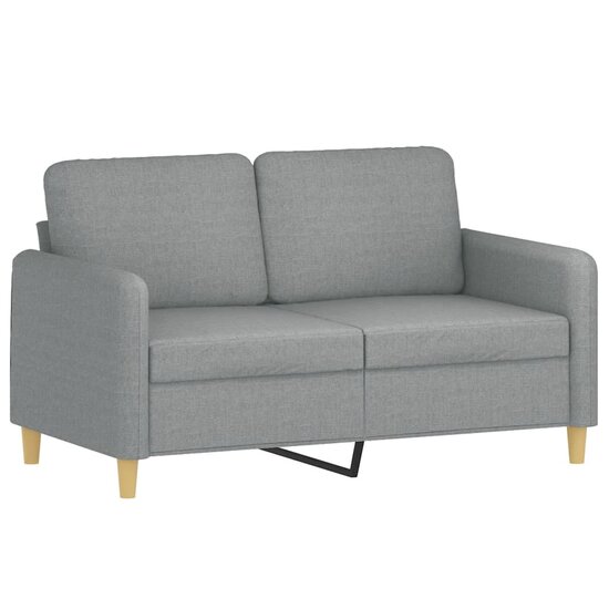 3-Delige Loungeset Met Kussens Stof Lichtgrijs