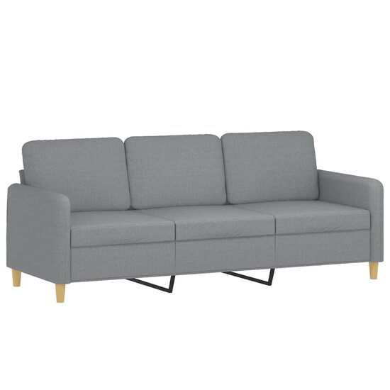 3-Delige Loungeset Met Kussens Stof Lichtgrijs