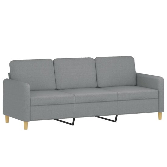 2-Delige Loungeset Met Kussens Stof Lichtgrijs