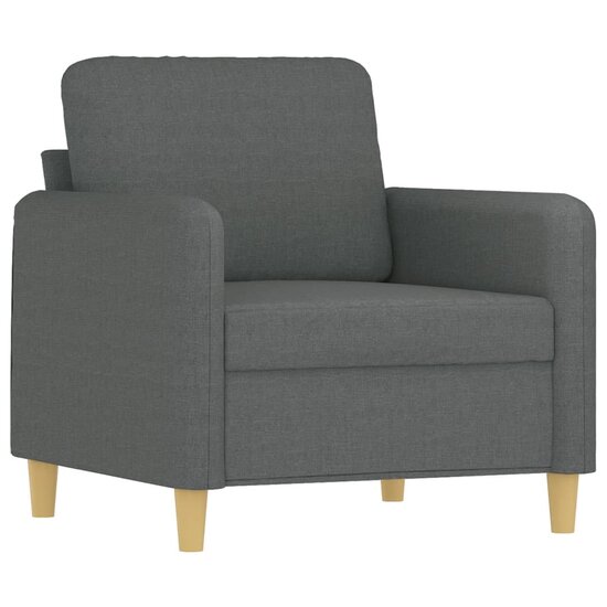 4-Delige Loungeset Met Kussens Stof Donkergrijs
