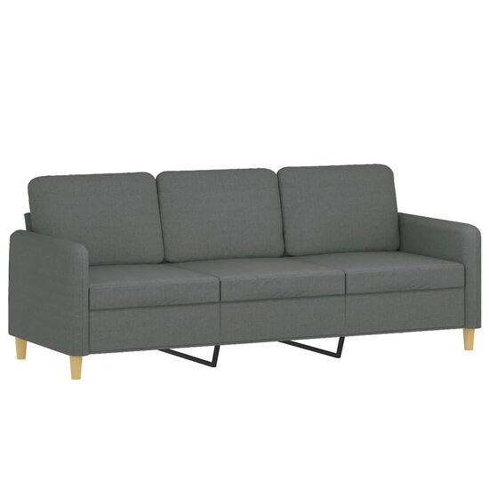 4-Delige Loungeset Met Kussens Stof Donkergrijs