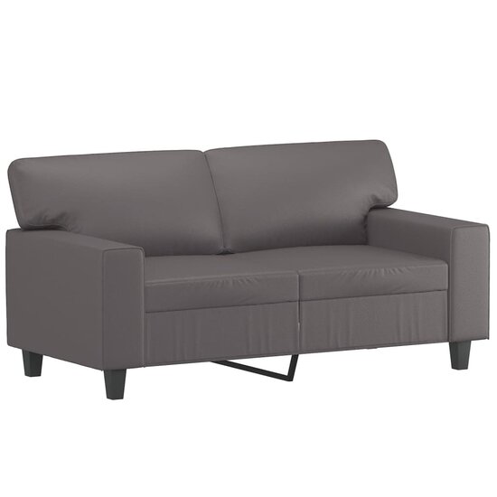 3-Delige Loungeset Met Kussens Kunstleer Grijs