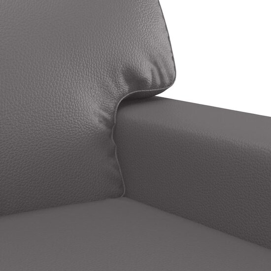 3-Delige Loungeset Met Kussens Kunstleer Grijs