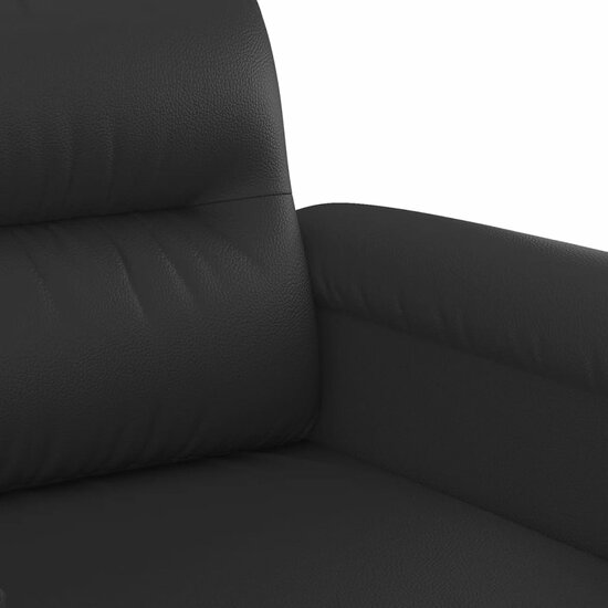 3-Delige Loungeset Met Kussens Kunstleer Zwart