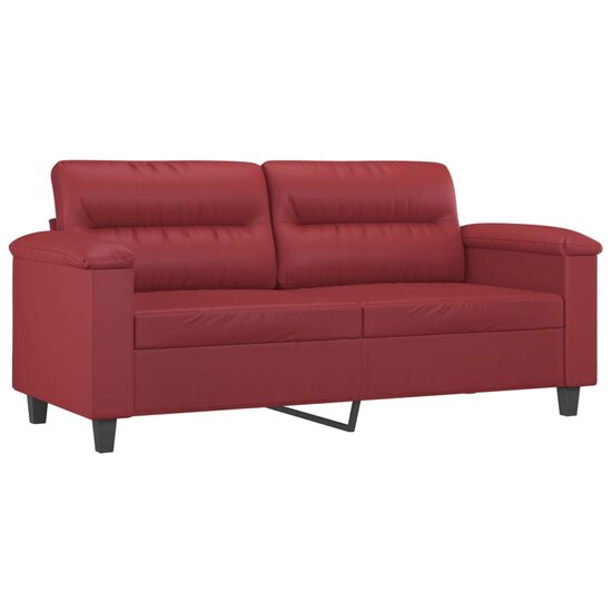 2-Delige Loungeset Met Kussens Kunstleer Wijnrood