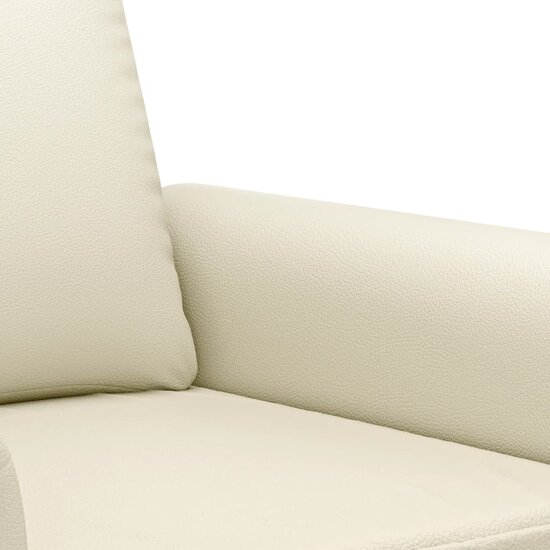 2-Delige Loungeset Met Kussens Kunstleer Cr&egrave;me