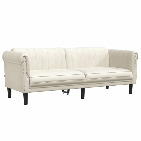 2-Delige Loungeset Fluweel Kleurig Cr&egrave;me