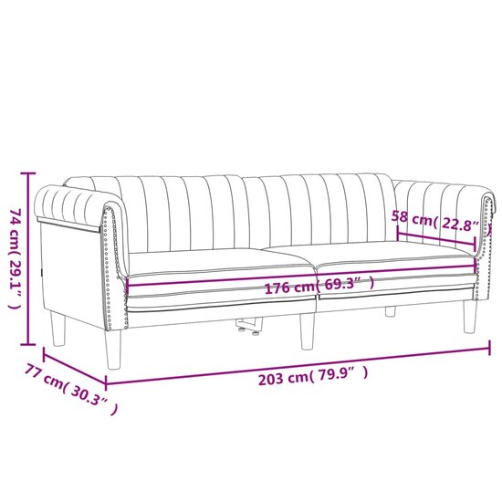 2-Delige Loungeset Fluweel Kleurig Cr&egrave;me