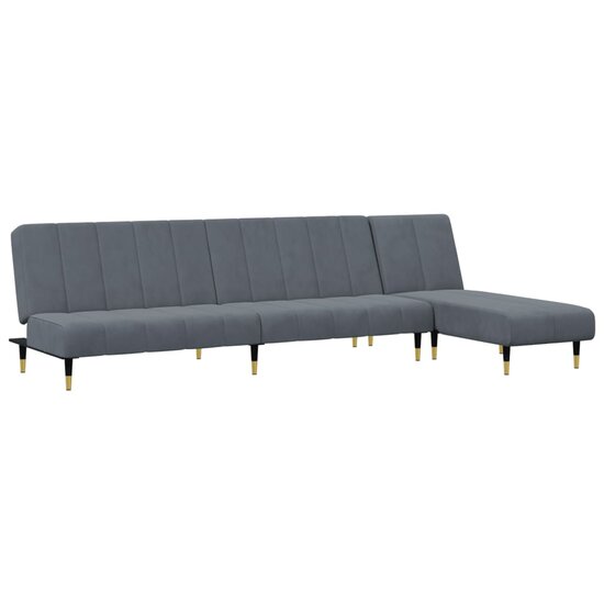 2-Delige Loungeset Fluweel Donkergrijs