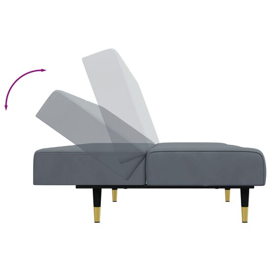 2-Delige Loungeset Fluweel Donkergrijs