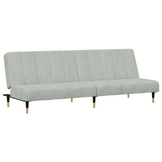 2-delige Loungeset fluweel lichtgrijs