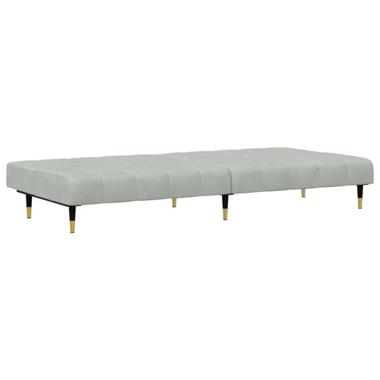 2-delige Loungeset fluweel lichtgrijs