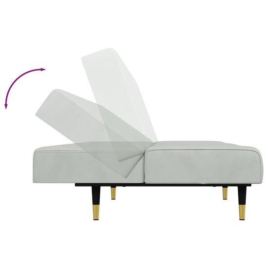 2-delige Loungeset fluweel lichtgrijs