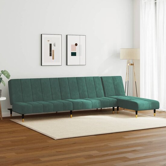 2-delige Loungeset fluweel donkergroen